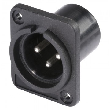 Đầu nối XLR HICON HI-X3DM-P 3 chân, vỏ nhựa, tiếp điểm mạ bạc